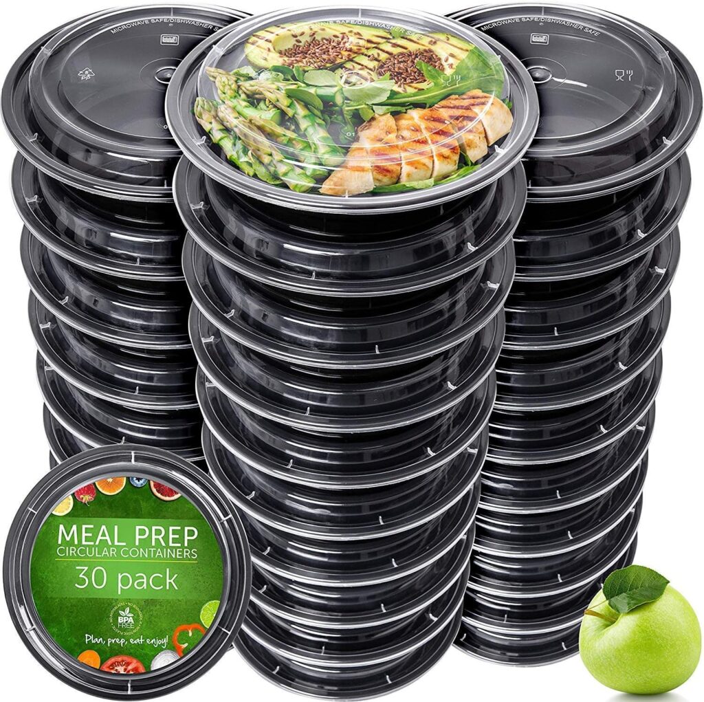 Meal Prep Containers - Reusable Plastic Containers with Lids - Disposable Food Containers Meal Prep Bowls - Plastic Food Storage Containers with Lids - Lunch Containers by Prep Naturals, 30 Pack